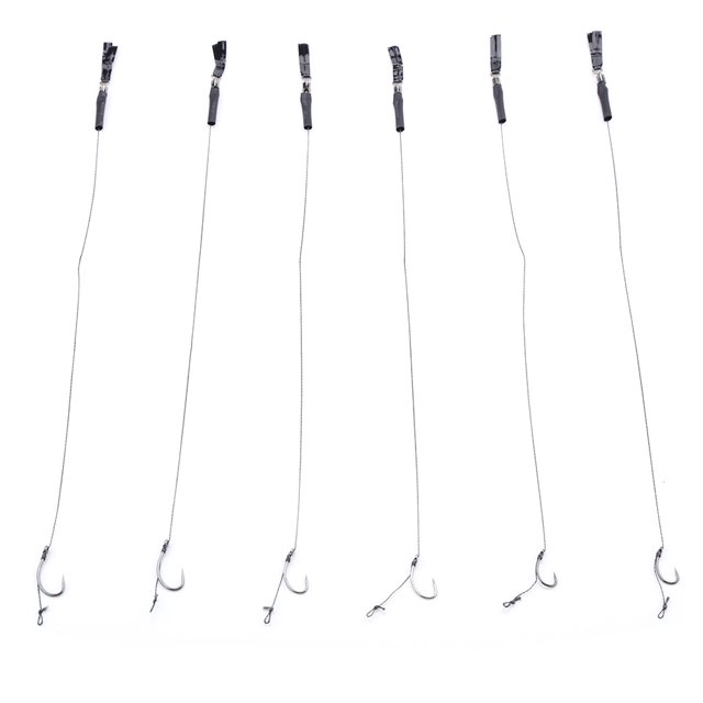 6 uds mango curvo de Metal sin púas aparejos de pelo de carpa aparejos de gancho (#2)