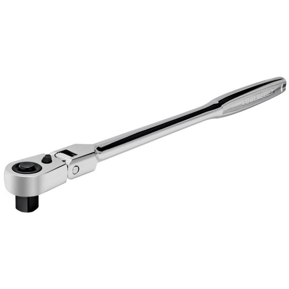 Powerbuilt 1/2 Inch Drive 72 Tooth Pro Tech 13 Inch Long Reach Flex Head Ratchet with Contour Handle - 649954