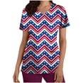 thumbnail image 2 of Huge Memorial Day Savings! Titcea Women Nursing Scrub Tops Independence Day Patriotic Printed Working Uniform Short Sleeve V Neck Workwear Blouse T-shirt with Pockets, Gifts for Mom/Her, 2 of 4