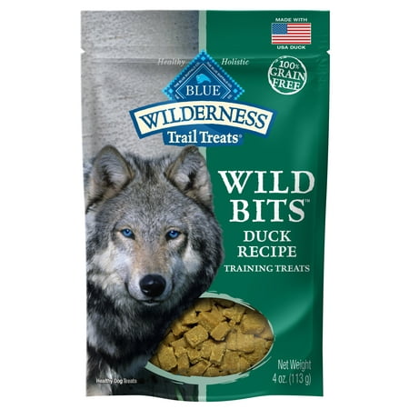 Blue Buffalo Wilderness Trail Treats Wild Bits Grain Free Soft-Moist Training Dog Treats, Duck Recipe, 4-oz