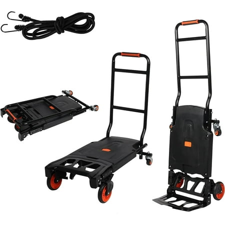 Folding Hand Truck Dolly Luggage Platform Cart with Bungee Cord