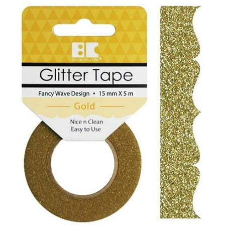 Best Creation Designer Glitter Tape 15Mmx5m-Gold Fancy