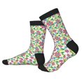 thumbnail image 2 of Xecao Vector Mexican Otomi Style Bright Print Crew Socks for Men and Women, Men's Soft Moisture-wicking Sock, 2 of 7