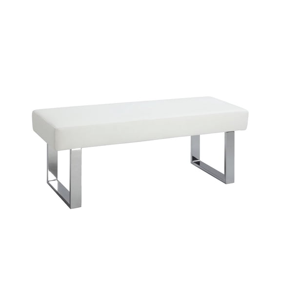 Chintaly Bench with Chrome Leg in White