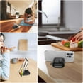 thumbnail image 7 of Decase Compatible with Apple Airpods 2nd Gen / 1st Gen Case with Phone Stand,Full Body Drop Protection Cover Automatic Snap Switch Lock Design with Carabiner Keychain Headphone Case,White, 7 of 7