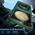 thumbnail image 2 of for Samsung Galaxy Z Flip 3 5G Phone Case, Magnetic 360 Rotating Ring Kickstand Frosted Hard PC Case with Wireless Charging Compatibility for Samsung Galaxy Z Flip 3 5G, Darkgreen, 2 of 11