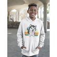 thumbnail image 2 of Husky Pup Retro Design Hoodie Juniors -Image by Shutterstock,  Small, 2 of 4