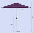 thumbnail image 6 of Abba Patio 9ft Outdoor Patio Umbrella w/ Push Button Tilt and Crank, 8 Ribs, Purple, 6 of 7