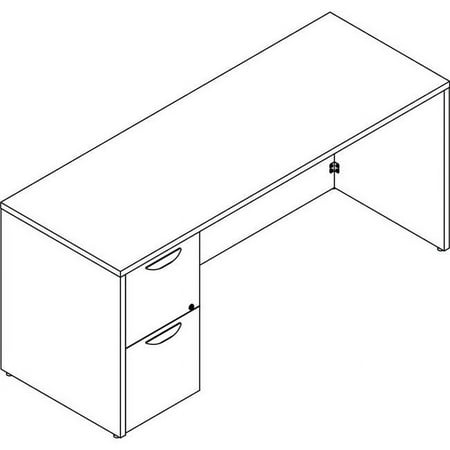 UPC: 0035255184274 | Lorell LLRPC2466LGE 24 x 66 in. Prominence 2.0 Laminate Desk Unit Left Credenza  Gray Elm