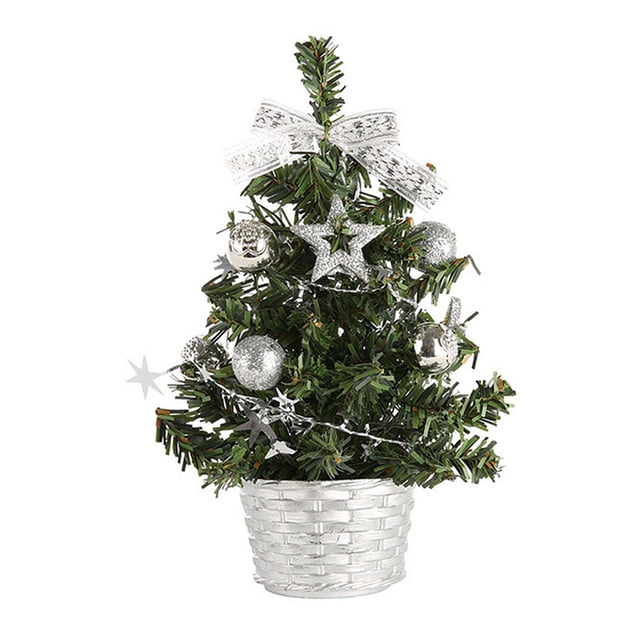 Advancent Pino de Navidad de 20cm, árbol Artificial pequeño, decoración de Navidad falsa, accesorio DIY, atmósfera de Año Nuevo, adorno para centro Kits de decoración para fiestas plata Advancent HA008880-04