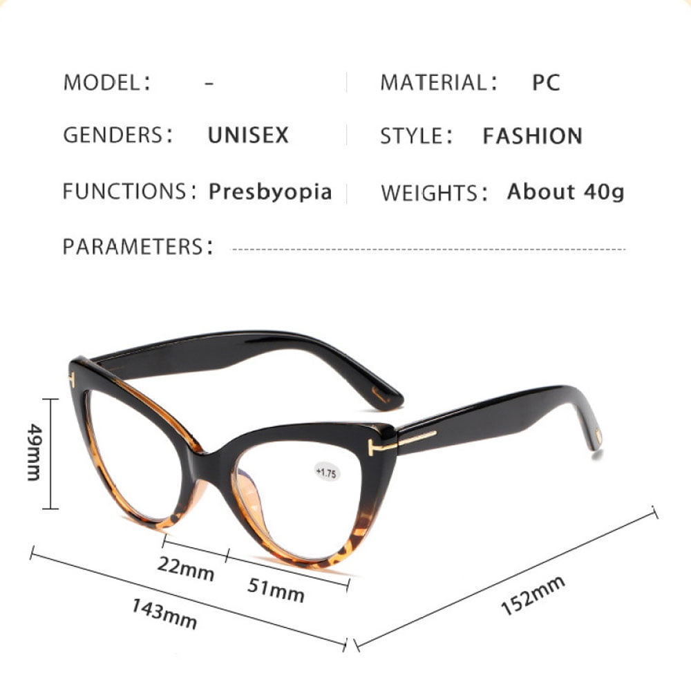 4 Pairs of Fashion Pink Tortoise Thick Oversized Cat Eye Reading Glasses for Women, Classic Anti-blue Light Readers Presbyopic Glasses +4.00