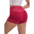 thumbnail image 2 of DARING DIVA Women's Lace Seamless Tummy Control Hip Lifting Panties S Burgundy, 2 of 6