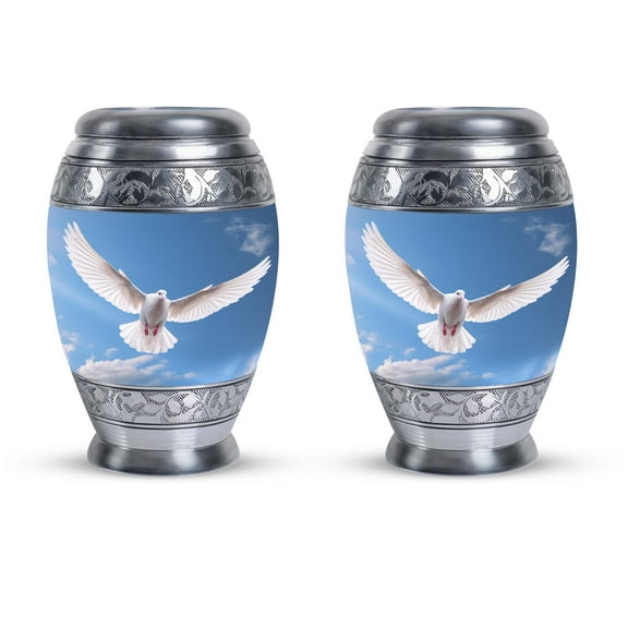 White Dove Cremation Urn For Ashes - Mini Keepsake Urns - Urns For Women Human Ashes - Urn Keepsake - Urns For Ashes Adult Male - Decorative Urns - White Decorative Doves Urn (Size - 3inch, 2pcs)