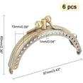 thumbnail image 2 of 6pcs Retro Coin Purse Frame Double Pockets Kiss Clasp Lock Metal Bag Frame Clip 3.4 Inch Clutch Frames Purse with Sewing Holes, 2 of 6