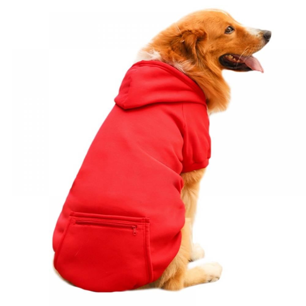 Pet Fleece Dog Hoodies Basic Hoodie Sweater Cotton Jacket Sweatshirt Coat with Pocket for Small Medium Dog Cat Coffee, XL 