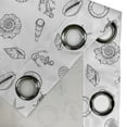 thumbnail image 4 of Ambesonne Sea Shells Grommet Curtain, Nautical Pattern, 50" x 96", White and Charcoal Grey, 4 of 6