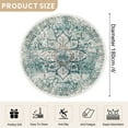 thumbnail image 2 of Vintage Area Rugs,Soft Washable Distressed Thin Rugs for Living Room Bedroom,Non-Slip Foldable Indoor Carpet,6' Diameter Dark Green, 2 of 5