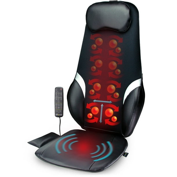 Back Massage Chair Shiatsu Vibration And Rolling Massage With Soothing Heat Customizable Multi Zone And Spot Massage With 3 Programs Black Walmart Com Walmart Com