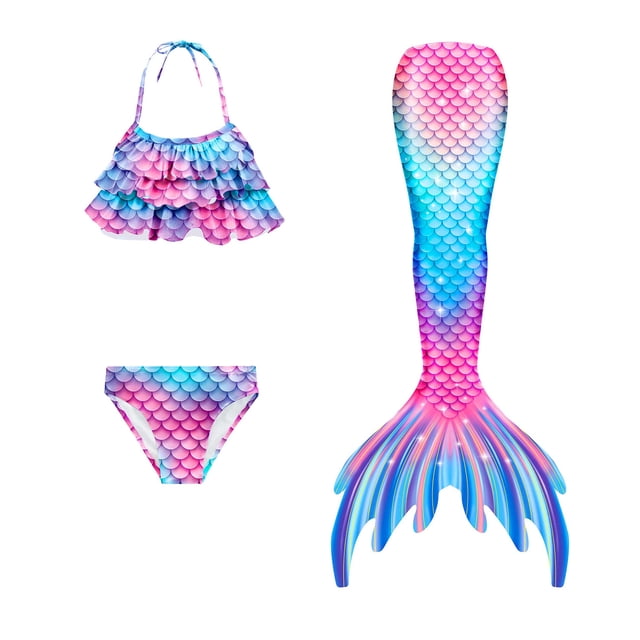 Traje de baño de sirena de ensueño para niños, traje de baño de cola de sirena para Halloween, modelo de cola de sirena para verano