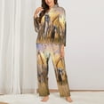 thumbnail image 3 of Bingfone Womens Pajama Sets Wildlife Protection Print,Long Sleeve Loungewear Pajamas Set-Medium, 3 of 9