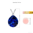 thumbnail image 4 of Angara Natural 5 ct Blue Sapphire Pendant Necklace in 14K White Gold for Women - September Birthstone Jewelry | Pear Shape Blue Sapphire Pendant, 4 of 9