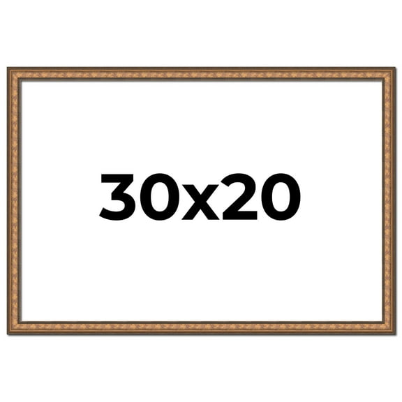 30x20 Frame Gold Real Wood Picture Frame Width 1.25 inches | Interior Frame Depth 0.5 inches |