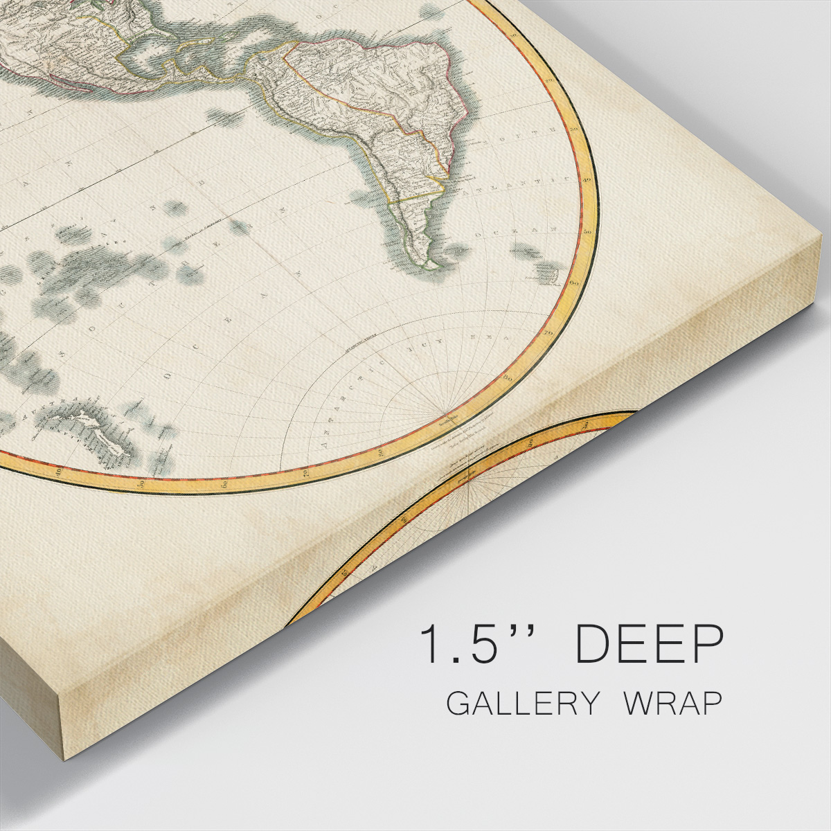 Wexford Home 1812 Western Hemisphere-Premium Gallery Wrapped Canvas, 24" x 24" - Ready to Hang