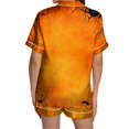 thumbnail image 4 of Halloween Under $ 15 Women Pajama Sets Women Print Short Sleeve Top With Button Shorts Loungewear Orange Pajama, 4 of 5