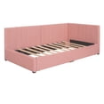 thumbnail image 4 of Upholstered Daybed with 2 Storage Drawers Twin Size Sofa Bed Frame No Box Spring Needed, Linen Fabric (Pink) 17AAH, 4 of 9