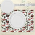 thumbnail image 3 of Ambesonne Country Place Mats Set of 4, Watercolor Pink Roses, Standard Size, Dark Coral Maroon, 3 of 6