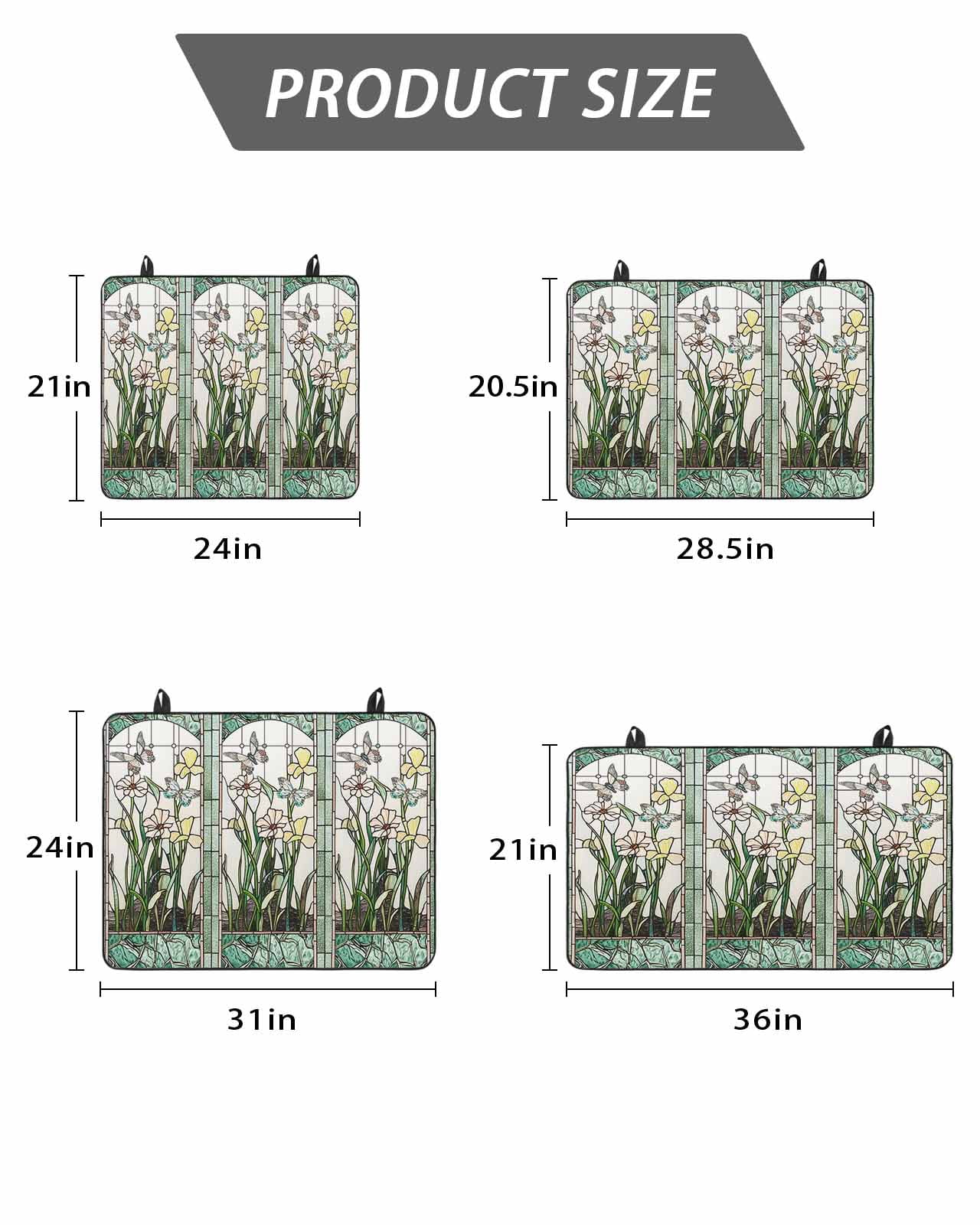 Stove Top Covers for Electric Stove, Green Spring Botanical Glass Stovetop Cover Protector, Summer Butterfly Vintage Induction Cooktop Protector Oven Mat for Kitchen Countertop 24"x21"