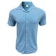 thumbnail image 3 of Blusa y camisa de manga corta con cuello vuelto para hombre, estilo casual de verano, de color liso, con solapa y botones, de manga corta, 3 of 5