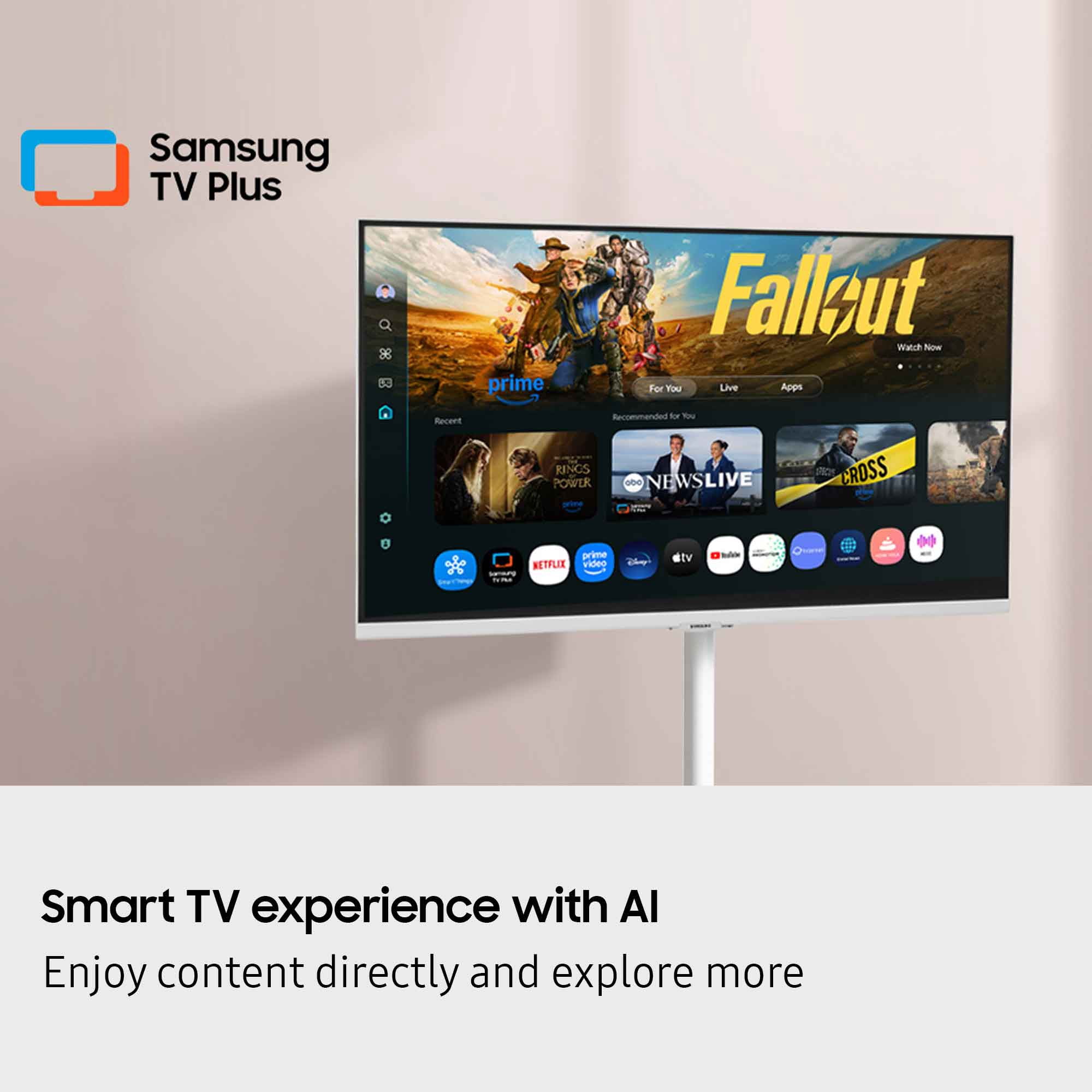Samsung The Movingstyle Essential - 32" 4K UHD Smart Monitor with Adjustable Rolling Stand - F-LS32FM70-MSR