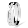 thumbnail image 2 of Men's Nine Clear Round CZs Set Center 316 Stainless Steel Wedding Band Ring - Size 13, 2 of 4