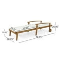 thumbnail image 6 of Noble House Multiple Positions Acacia wood Outdoor Chaise Lounge - Cream, 6 of 8
