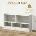 thumbnail image 3 of Costway 2-Tier Kids Bookcase with Spacious Top & Raised Base Toy Organizer with 5 Compartments Light White, 3 of 9