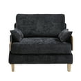 thumbnail image 3 of MOONMISS Chenille Upholstered 3-in-1 Convertible Sleeper Foldable Sofa Bed Recliner Chair with 3 Pillows-Black, 3 of 6