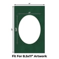 thumbnail image 2 of Green Suede Picture Frame Mat for 11x17 Frames - Oval Opening for 8.5x11 Photos - 10 Mats, 2 of 7