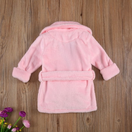 

Unisex Baby Plush Bathrobe Plain Kimono Gown Newborn Toddler Girls Boys Towel Robe Nightwear Clothes (Sky Blue 3-4 Years)