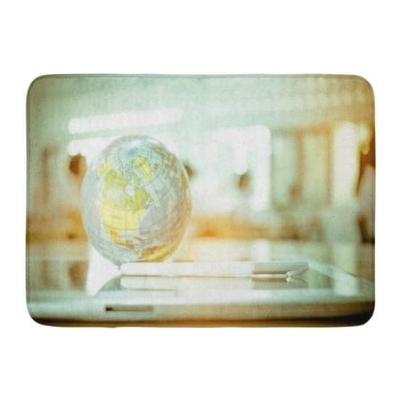 - GODPOK Earth Globe Model Ball Map with Class Room on Tablet in Classroom for Global International Educaiton Rug Doormat Bath Mat 23.6x15.7 inch