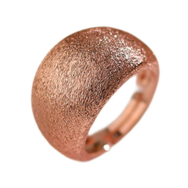 Anillo cepillado joyería redonda para hombres mujer cobre abierto anillo ajustable para Oro rosa