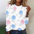 thumbnail image 2 of Women's Long Sleeve Tops 2026 Spring Trendy Floral Printed Tees Shirts Ladies Dressy Blouses Casual Loose Clothing, 2 of 4
