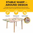 thumbnail image 4 of Pink Flowers Table Cloths for 3 Foot Rectangle Tables, Spring Floral Butterfly Elegant Pastoral Botanical Patio Waterproof Elastic Fitted Tablecloths, Washable Rectangular Table Cover for Camping, 4 of 8