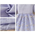 thumbnail image 5 of Frnrwgo Kids Girls Long Flutter Sleeve Dresses, Mesh Embroidery Long Sleeve Dress, Fashionable Round Neck Princess Gown, 5 of 6