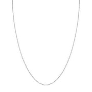 JEWELRY ADDICT 14K White Gold 16" 1.4mm Singapore Chain Necklace - Unisex