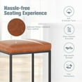 thumbnail image 4 of Brown Counter Height Bar Stools Set of 3 for Kitchen Counter 24 Inch Backless Modern Barstools Industrial Upholstered Faux Leather Stools Farmhouse Island Chairs,Support 330 LBS, Brown, 4 of 9