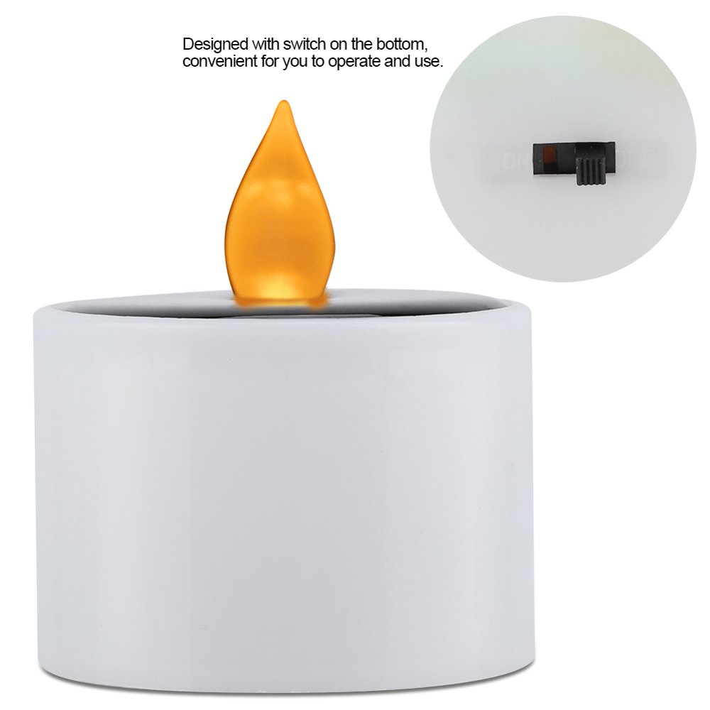 Mgaxyff LED Candle,Solar Power Flameless Candle LED Tea Light Party