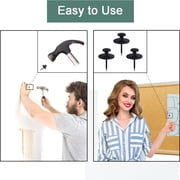 Yileqi 50 PCS Push Pins Picture Hangers Wall Hooks, Double Headed Thumb Tacks for Wall Hangings, Renter Friendly Decor Small Picture Frame Hangers for Drywall Cork Board Home Office Photo Decorations