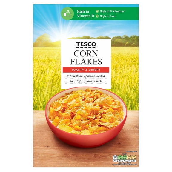 Tesco Corn Flakes 500g, Imported from Britain