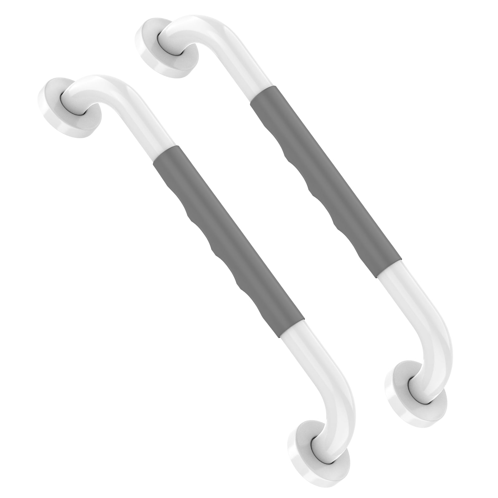 16 Inch Shower Grab Bar w/ Anti Slip Gray Rubber Grip, ZUEXT 2 Pack